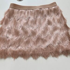 BCBG Maxaria Pink Fringe Mini Skirt